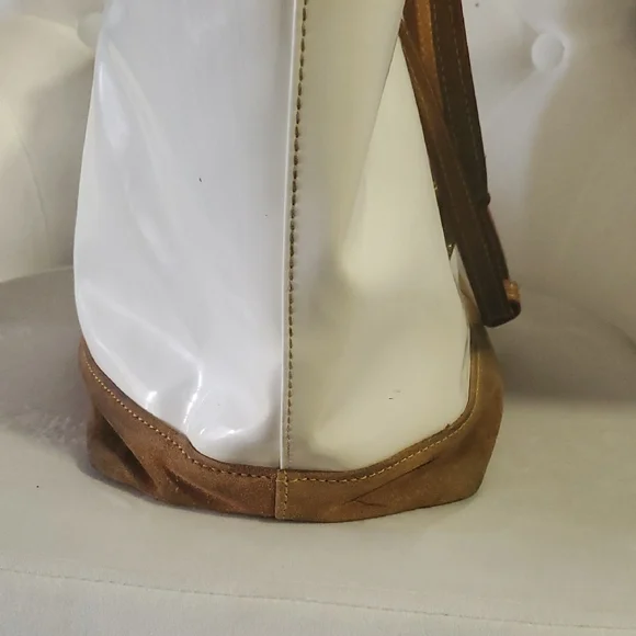 Dooney & Bourke White  and Brown Tote Bag - Picture 10 of 16